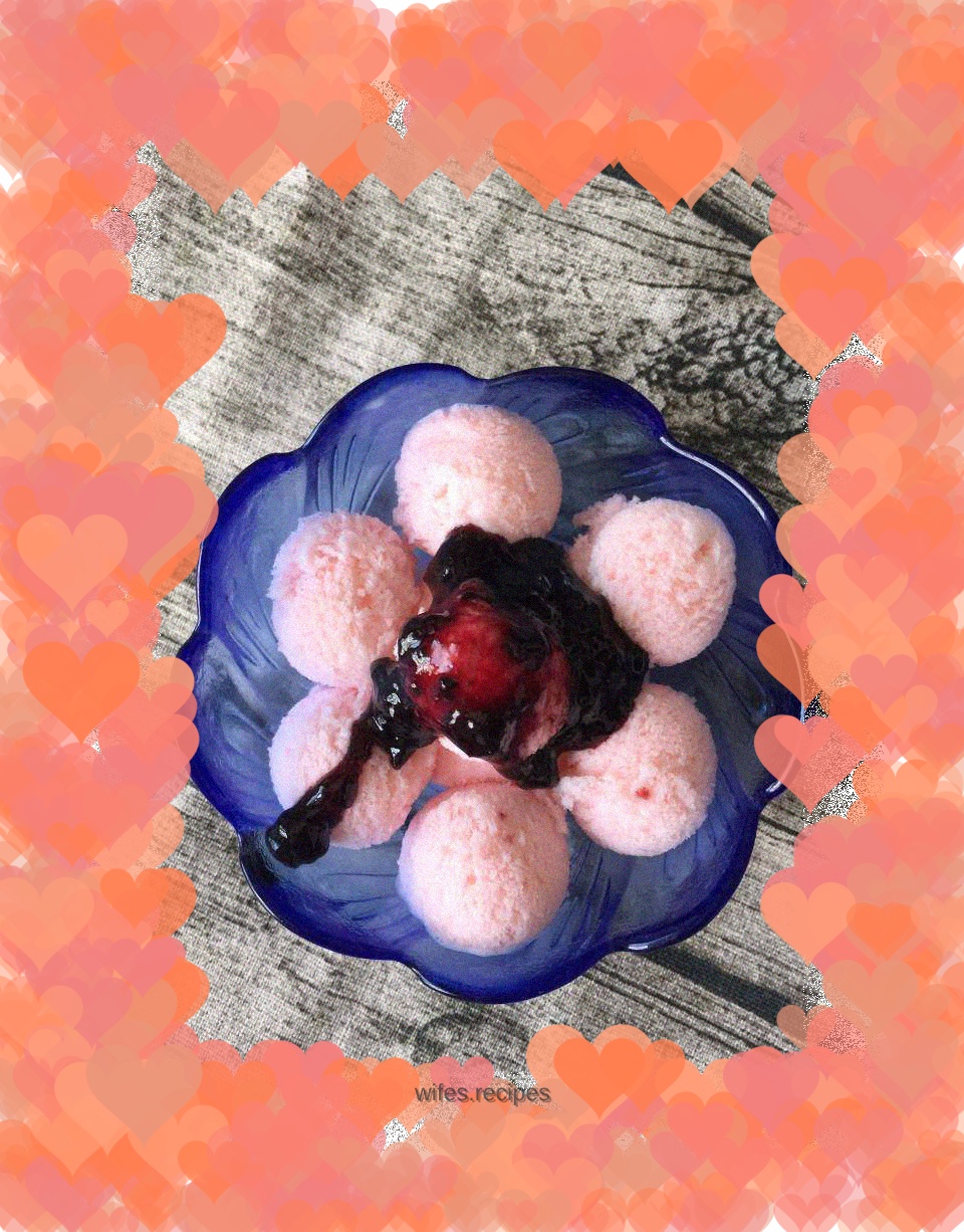 Strawberry flavored yogurt ice cream