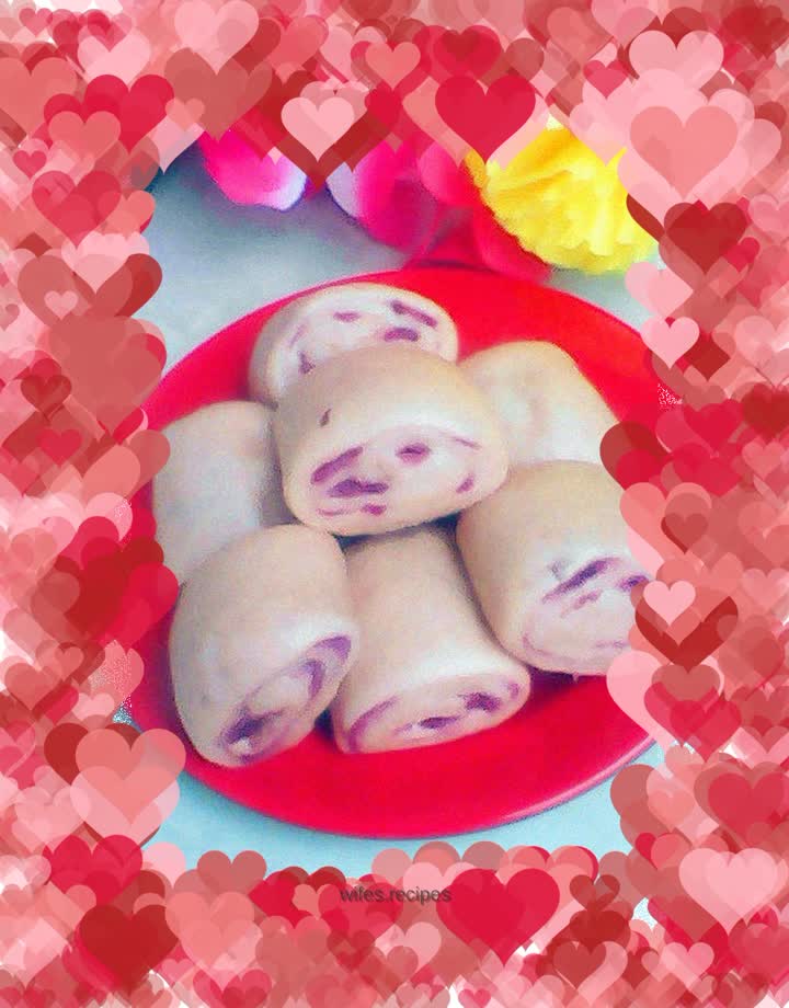 Purple potato knife cut steamed buns