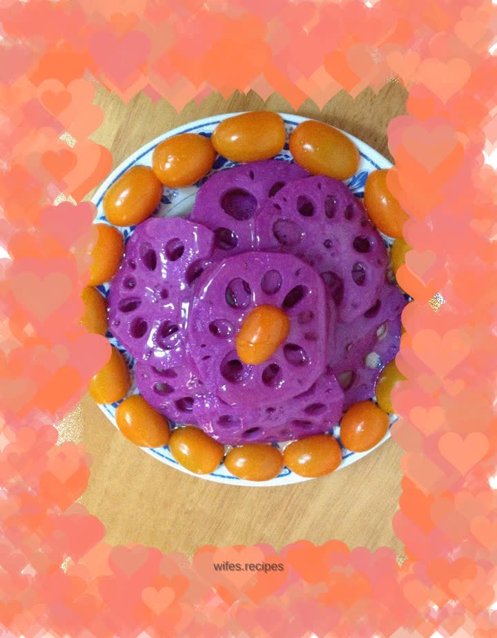 Rose lotus root slices