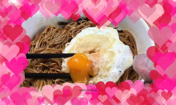 Boil scallion oil, mix noodles, and poach eggs. Don’t look at anything you haven’t eaten in the middle of the night. You’ll regret it if you’re hungry