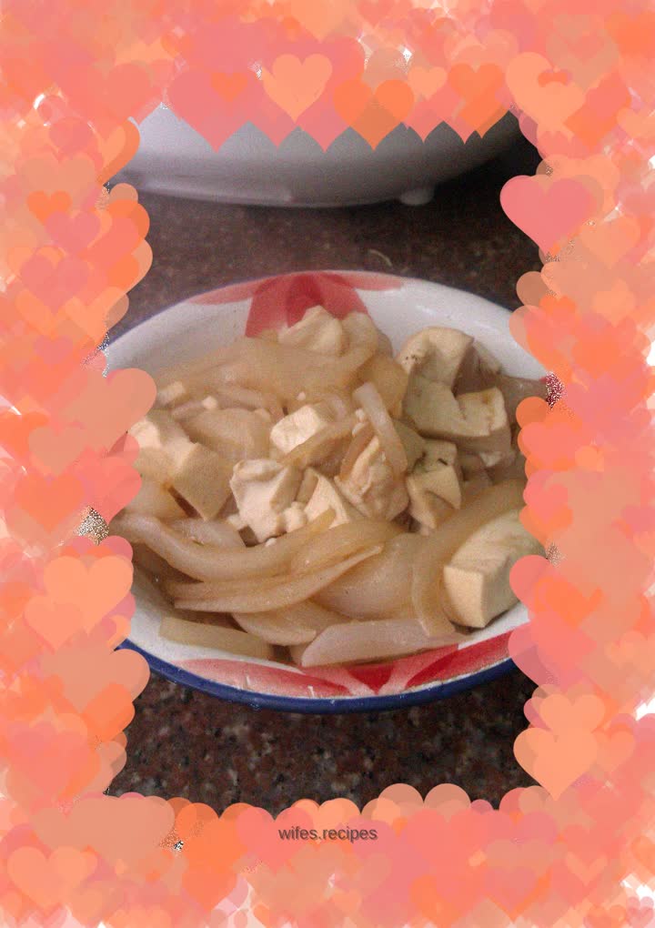 Braised tofu with onions