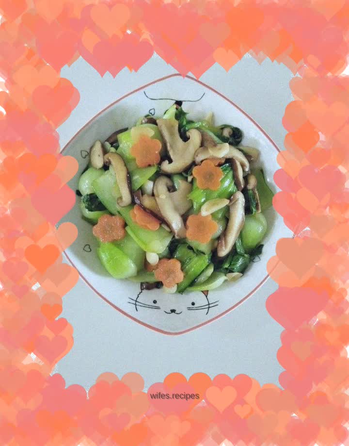 Vegetarian Stir-fried Mushrooms and Rapeseed