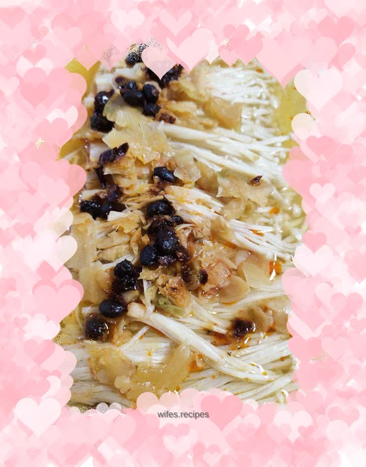 Steamed Enoki Mushrooms with Winter Vegetables and Black Bean Sauce