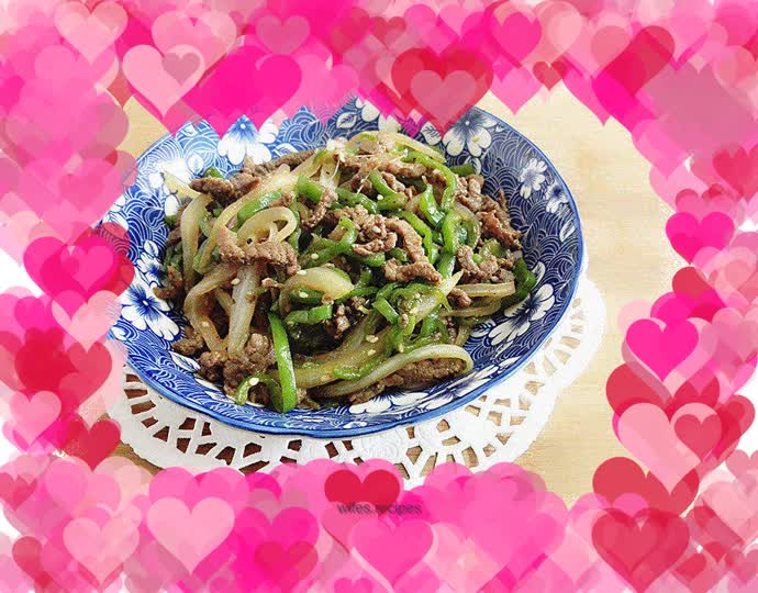 Shredded beef with green pepper