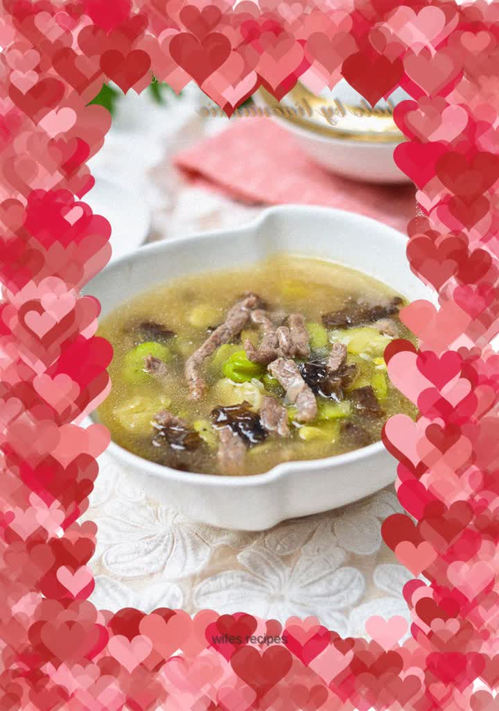 Broad bean and beef soup