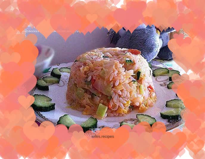 A gorgeous transformation of leftover rice----Fried rice with assorted tomatoes