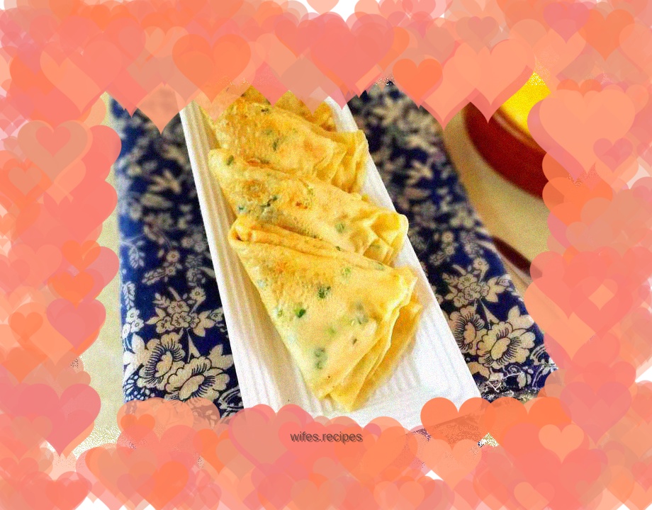 Wild onion and goose egg pancakes