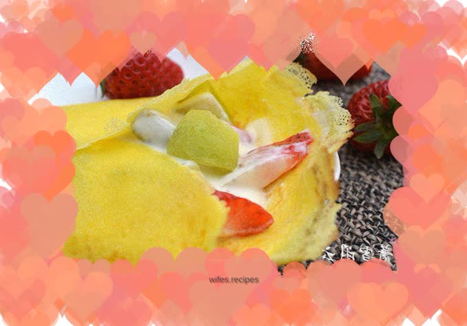 Yogurt fruit crepe