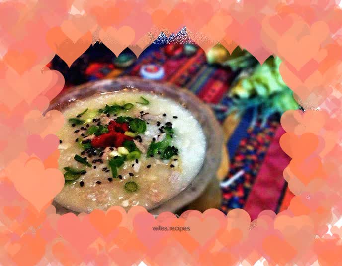 Duck egg lean meat porridge