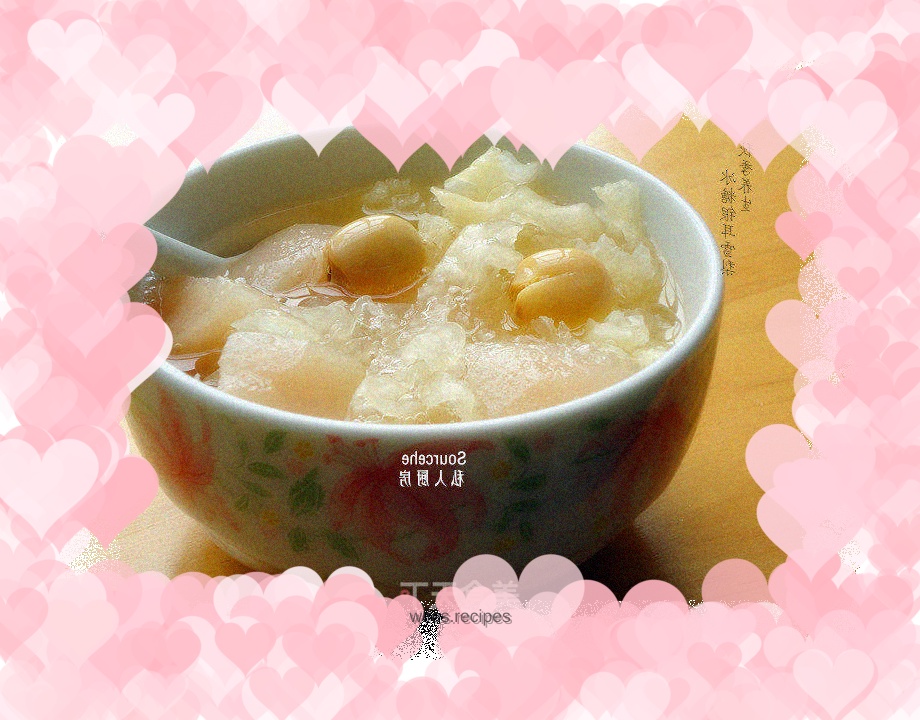 Autumn health care, lotus seeds, white fungus and snow pear