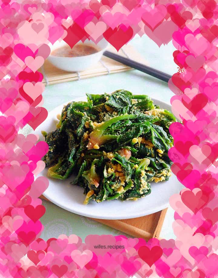 Whole grain steamed spinach