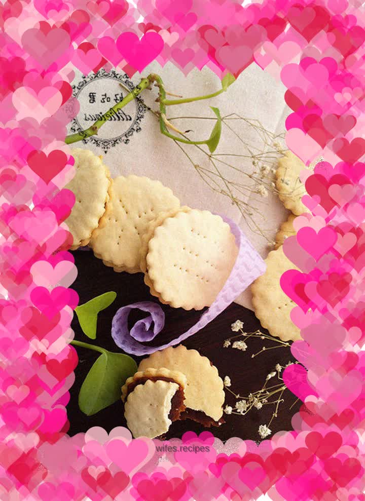 Red bean paste sandwich biscuits