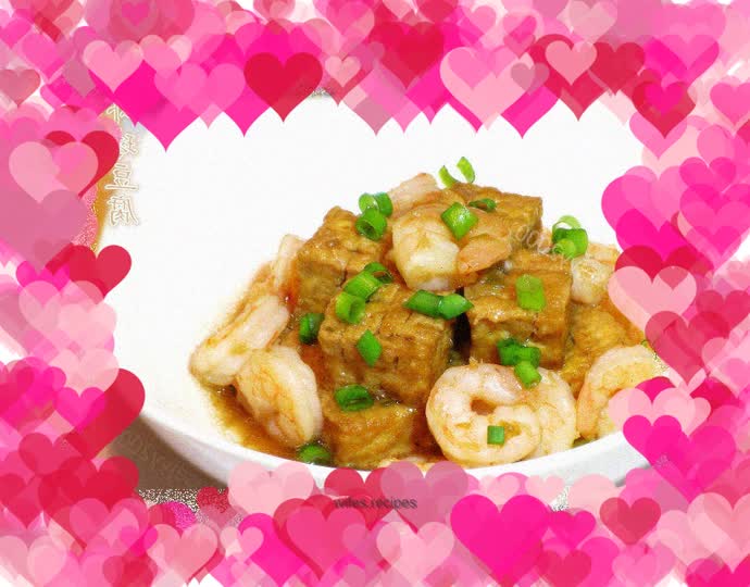 Tofu Braised with Shrimp