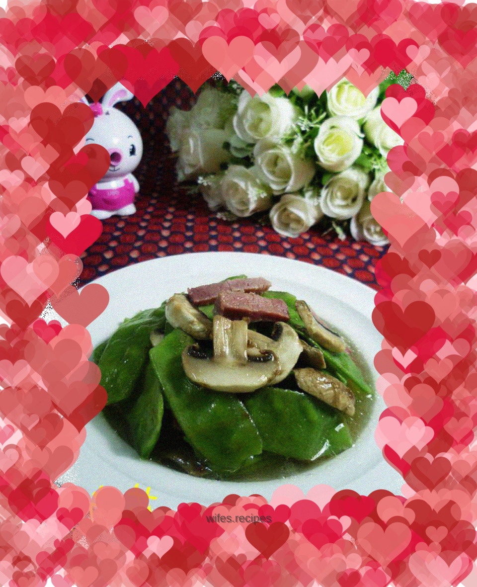 Fried Lentils with Mushrooms and Bacon