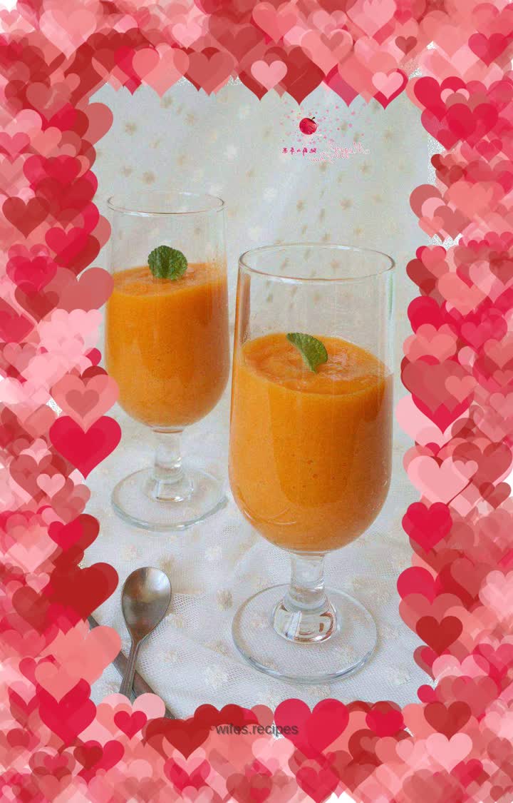 Mango, pumpkin and carrot juice paste