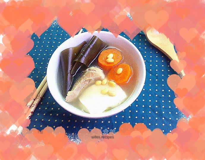 Kelp, tofu and fish tail soup