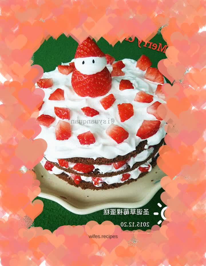 Christmas Strawberry Naked Cake