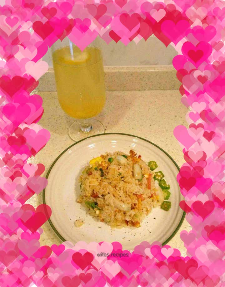 Okra, Bacon and Egg Fried Rice