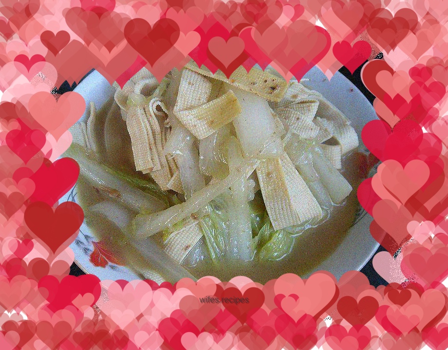 Dried tofu and cabbage strips