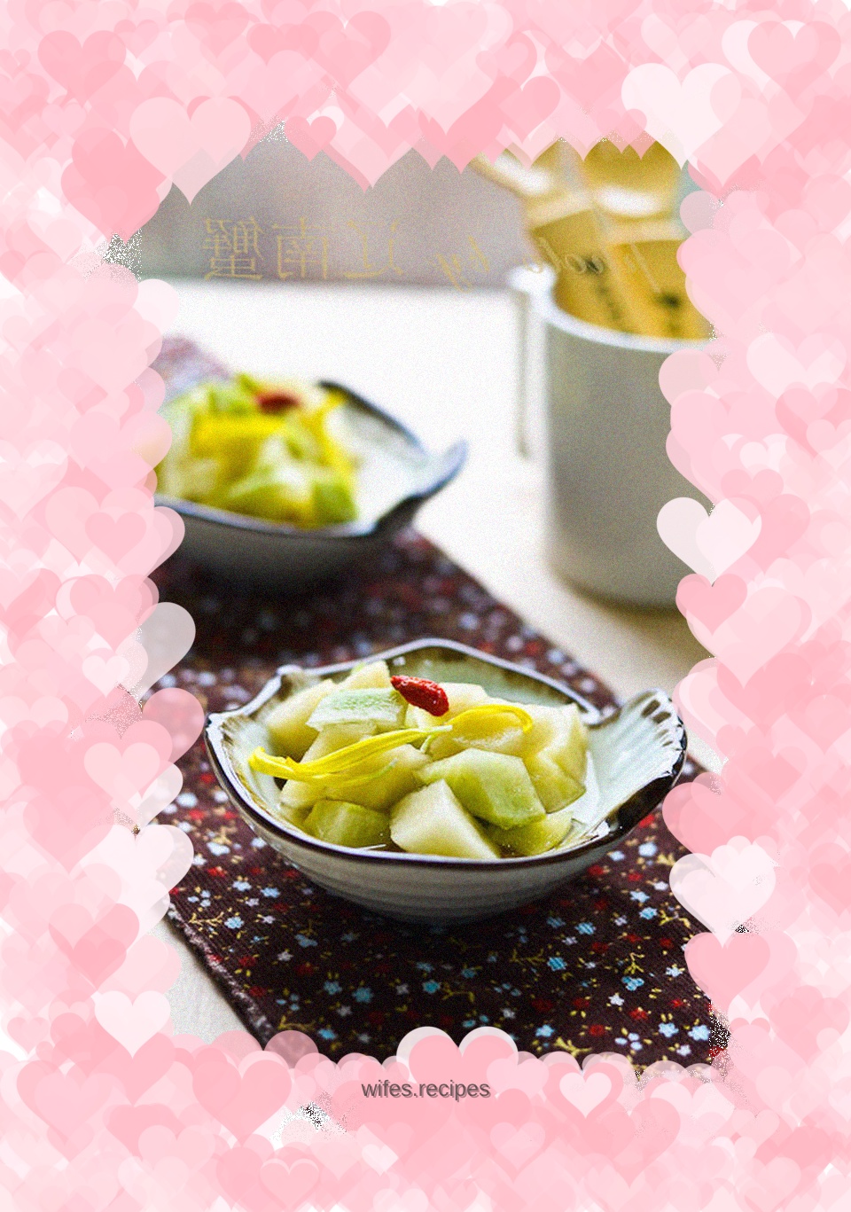 Sweet and sour radish cubes
