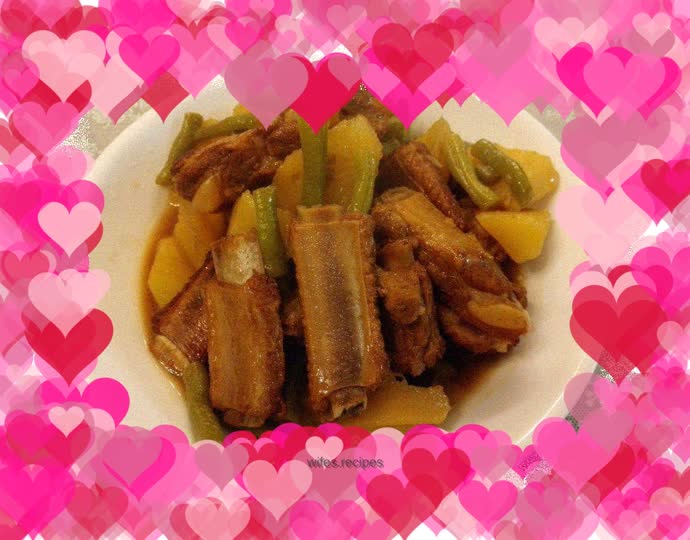 Braised Pork Ribs with Potatoes and Beans