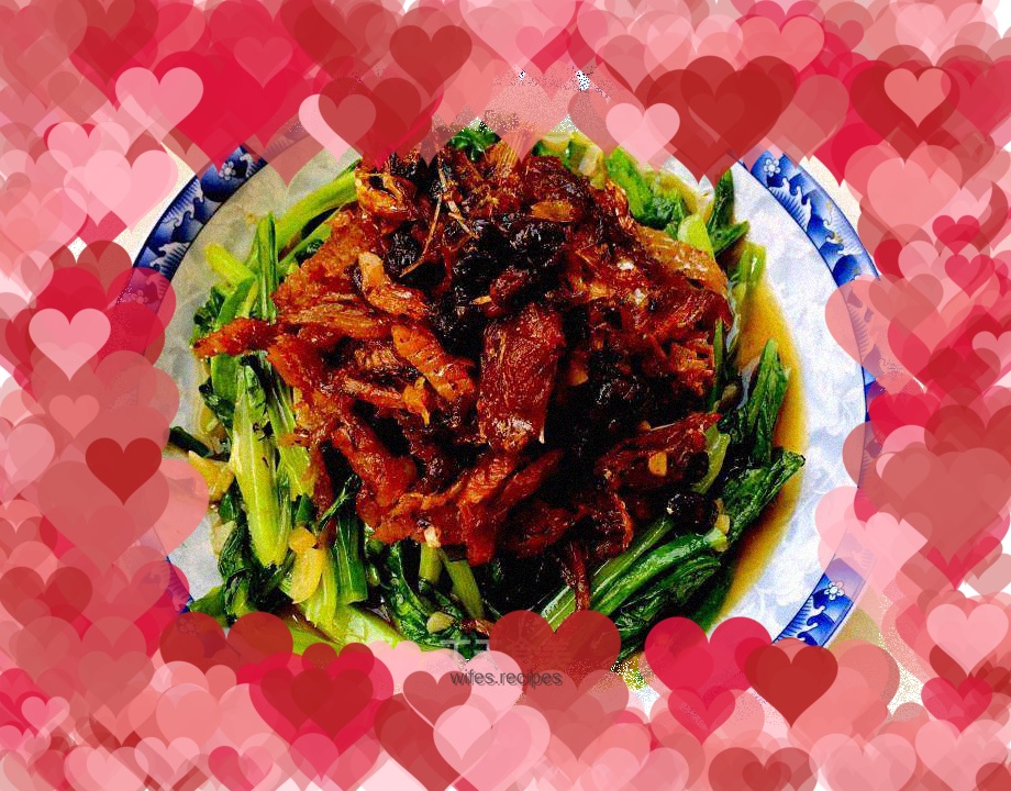 Dace with black bean sauce and lettuce
