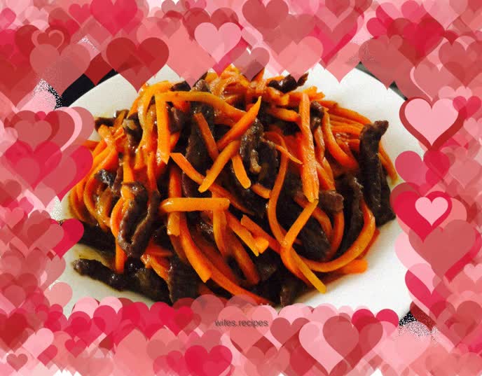 Stir-fried beef with carrots