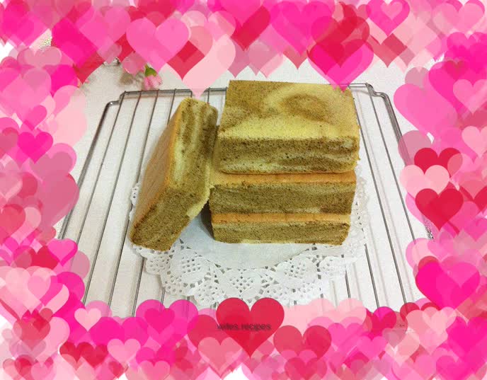 Matcha pattern chiffon cake