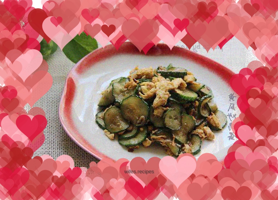 Cucumber scrambled eggs