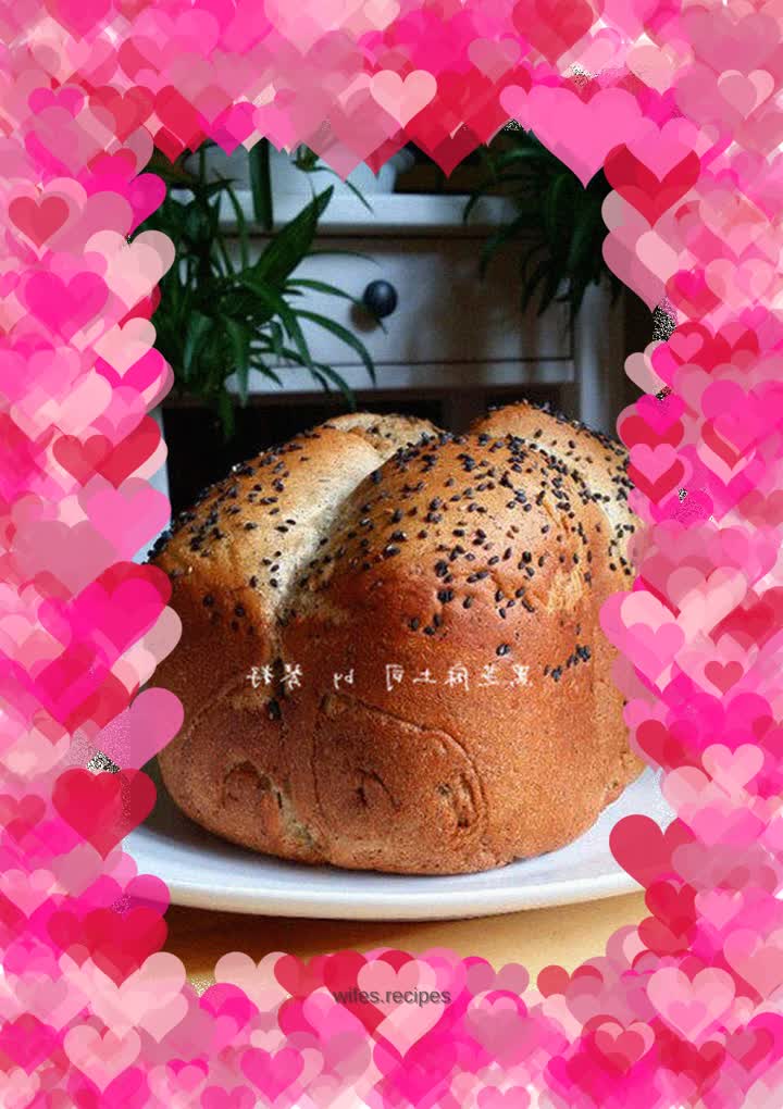 Black sesame toast bread machine version