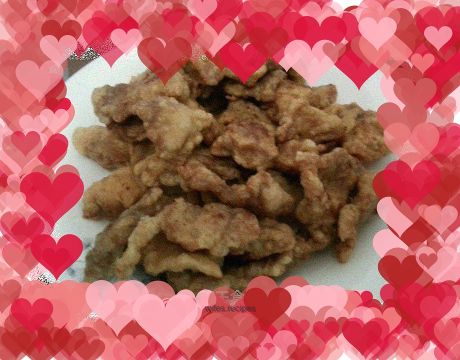 Dry fried pork slices