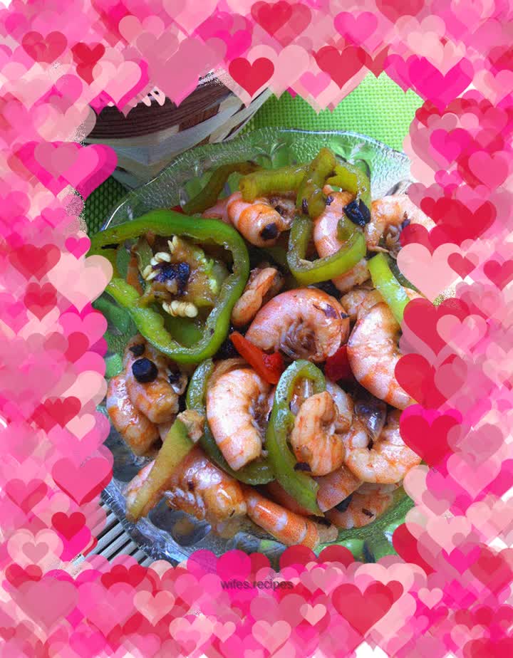 Shrimp with black bean and pepper