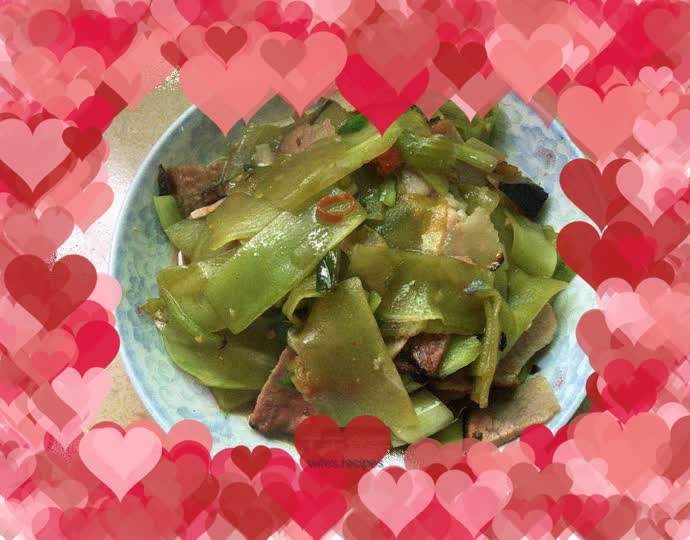 Stir-fried bacon with bamboo shoots