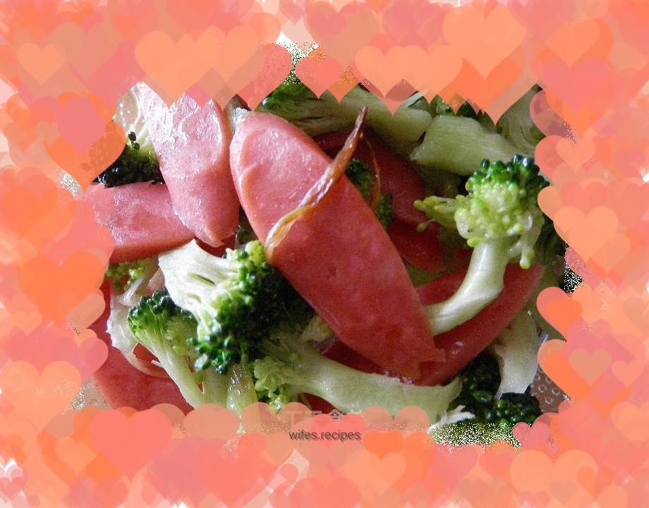 Stir-fried ham sausage with broccoli