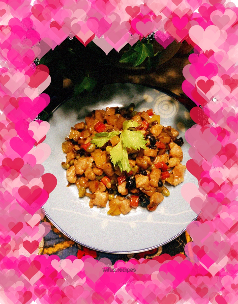 Assorted stir-fried diced pork