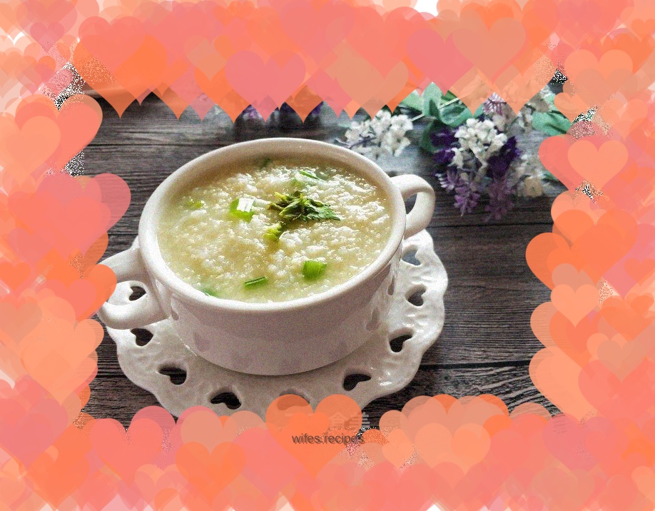 Parsley and two rice porridge