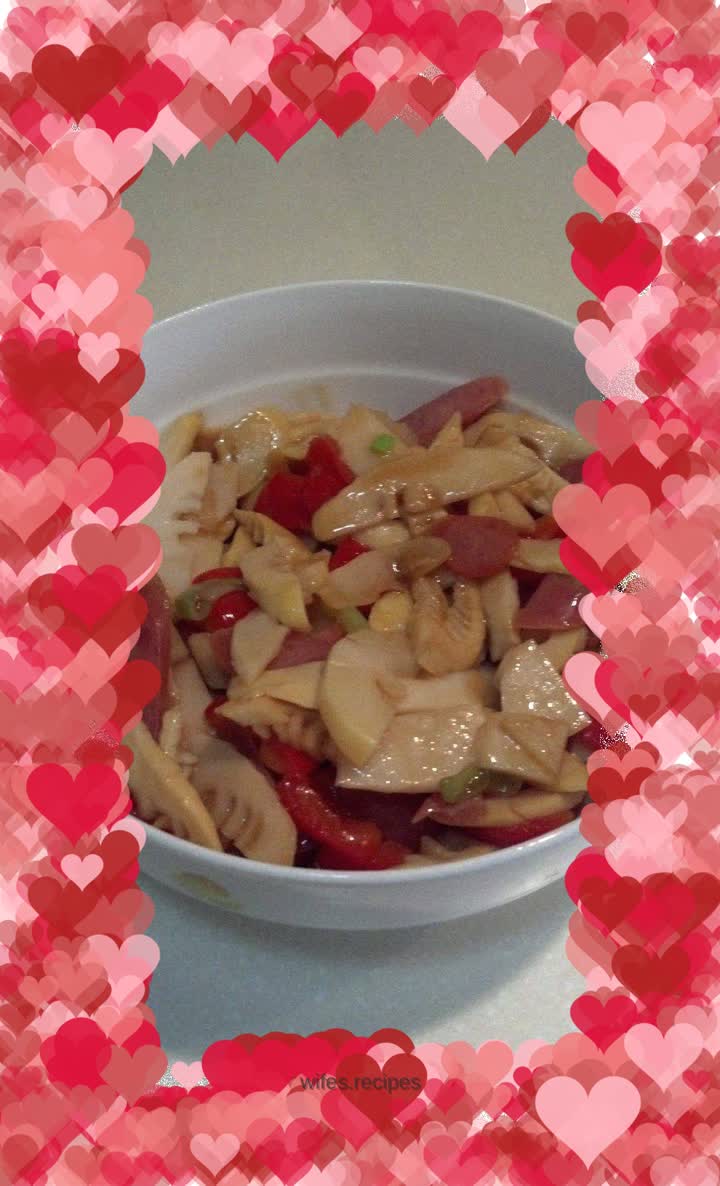 Stir-fried Bamboo Shoots with Sausage