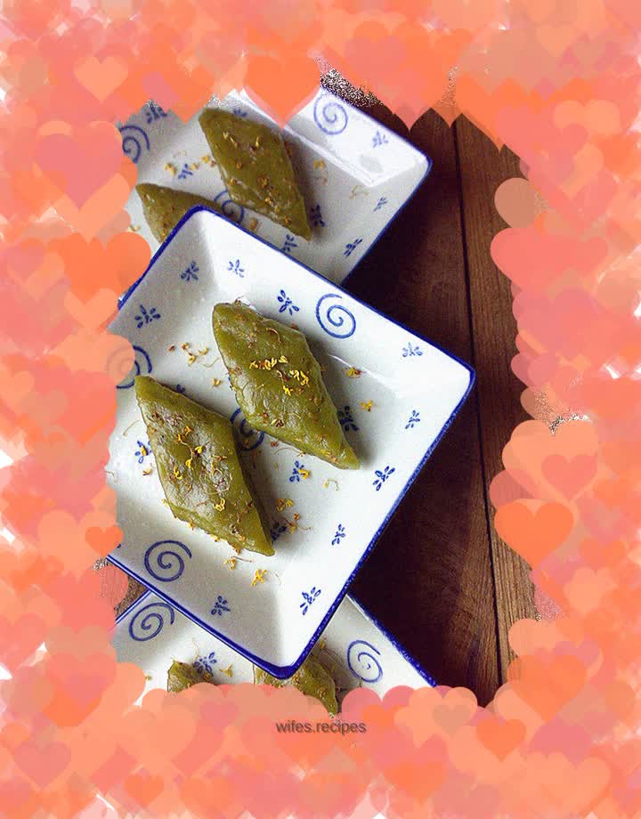 Green tea osmanthus cake