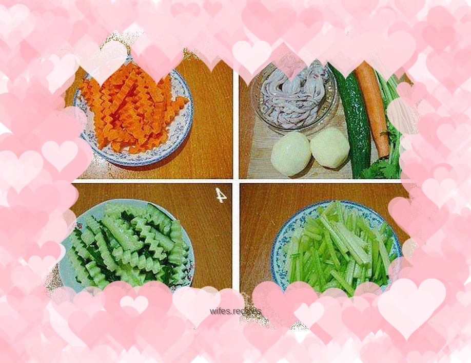 Refreshing cold dish---------[Squid mixed with scallions and vegetables]