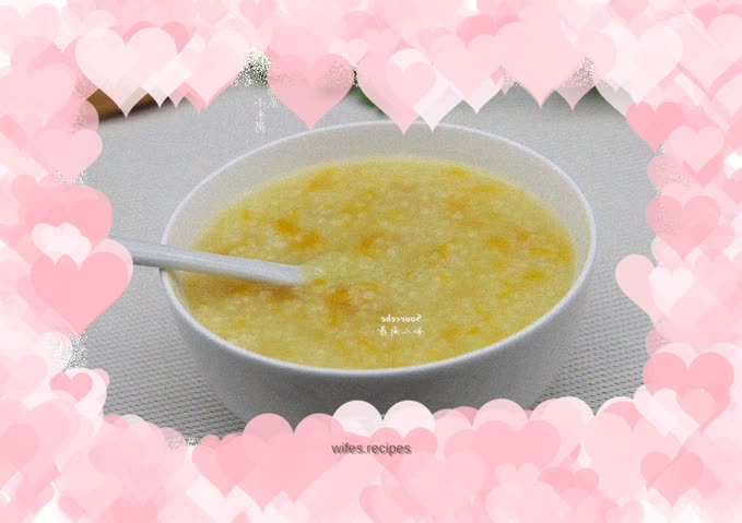 Autumn porridge is nourishing, pumpkin and millet porridge