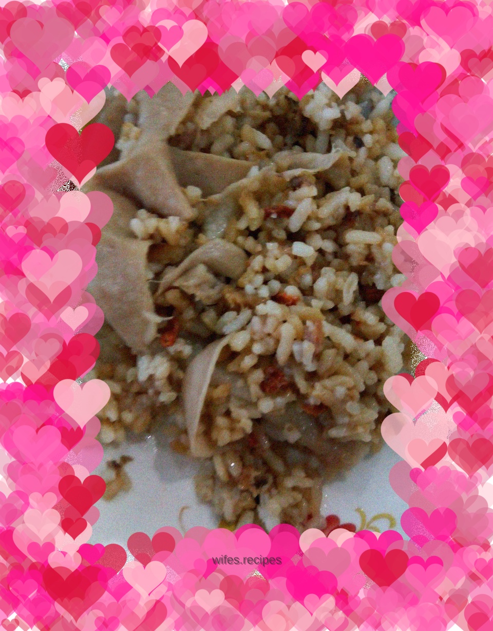 Rice stuffed with pork belly
