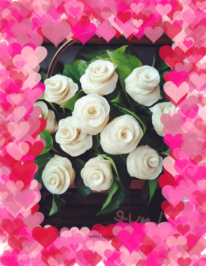 Rose steamed buns flower basket