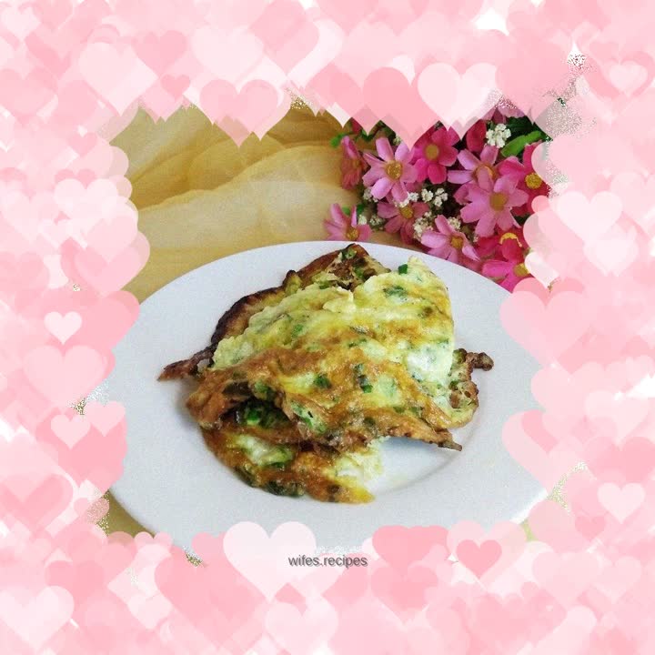 Omelette with green onions