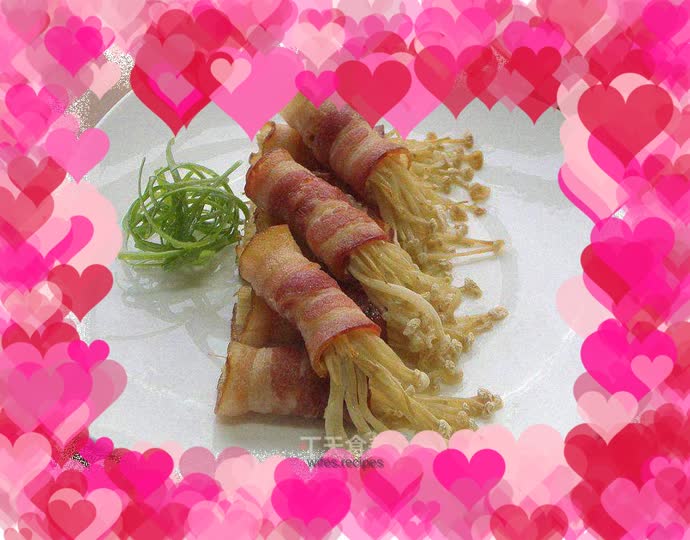 Bacon and Enoki Mushroom Rolls