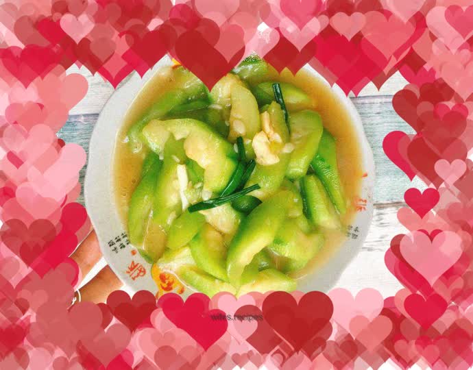 Vegetarian fried loofah