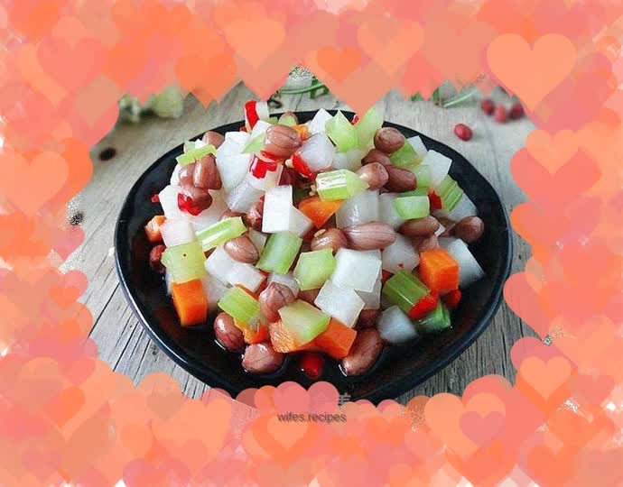 Peanuts mixed with white radish