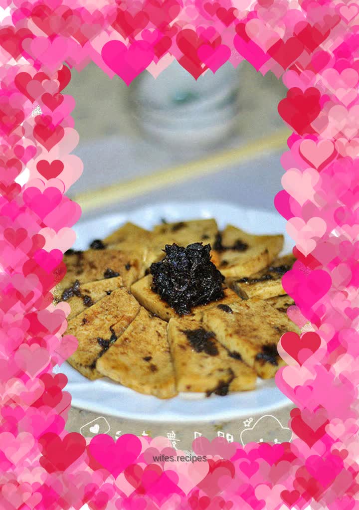 Olive greens mixed with thousand-leaf tofu