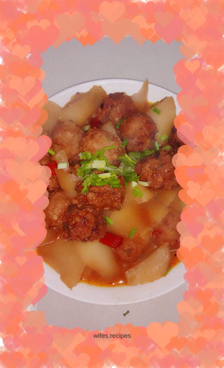 Braised radish meatballs