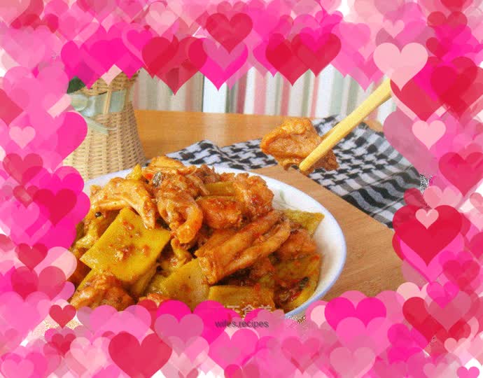 Pork ribs, duck feet and roasted bitter gourd