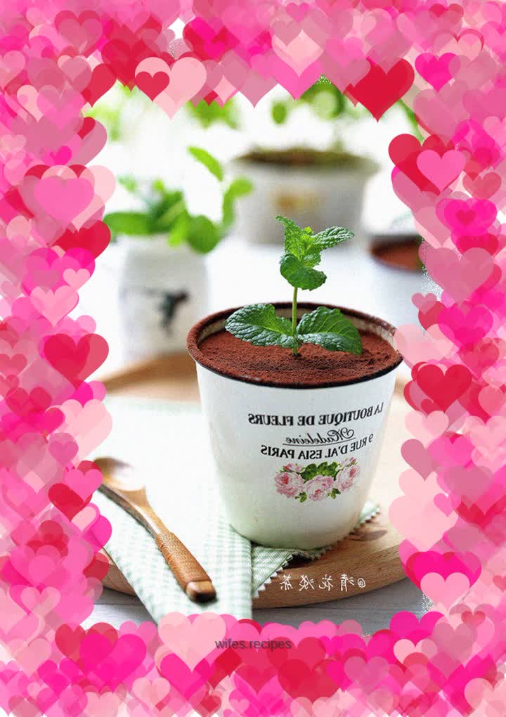 Real and fake potted cake